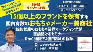 15個以上のブランドを保有する国内有数のおもちゃメーカー兼商社　DtoC 通販で4億円越えの軌跡！